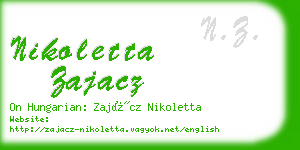 nikoletta zajacz business card